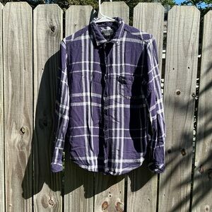 Rails Purple and White Plaid Button Down Shirt